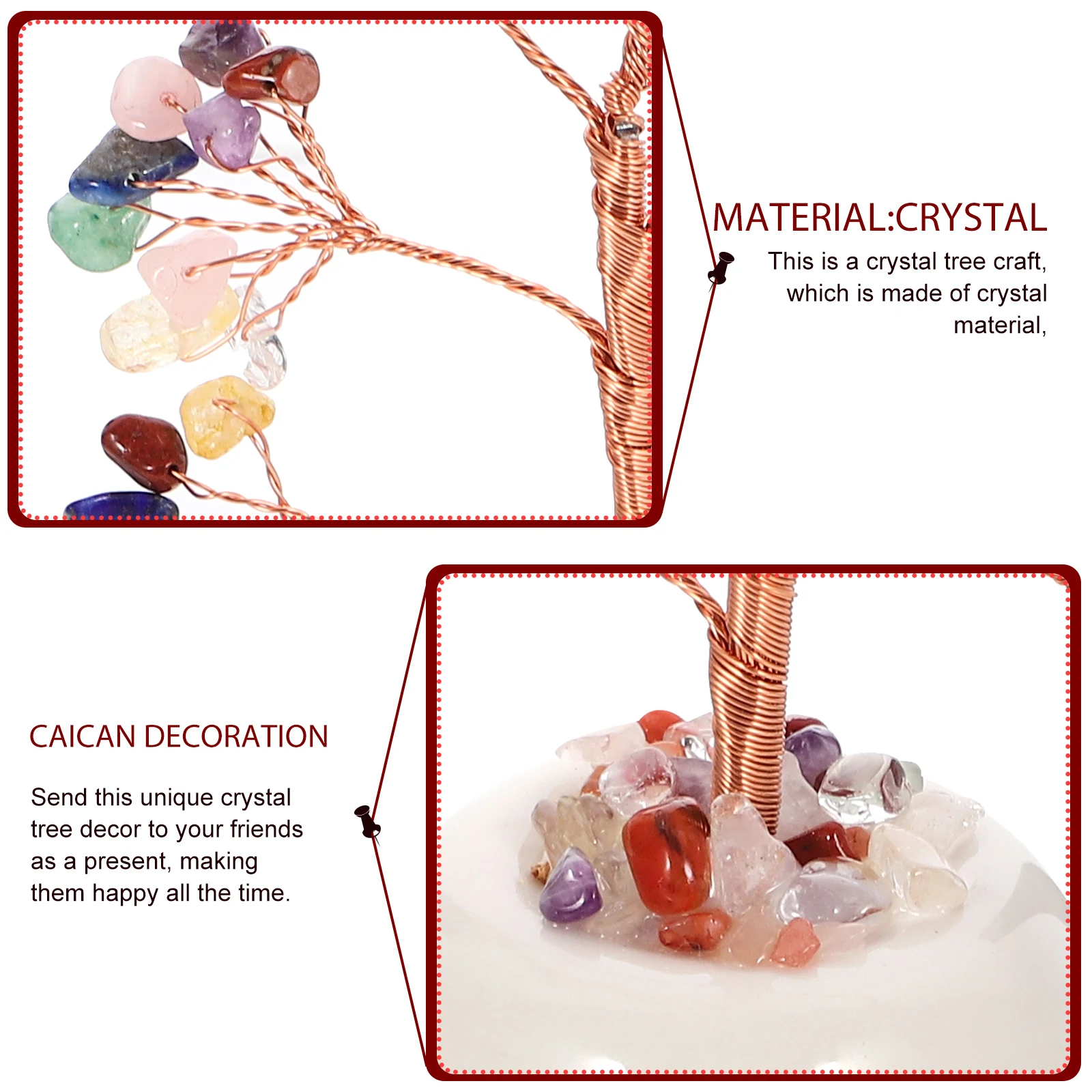 

Tree Decor Desktop Adornment Statue Craft Decoration Home Office Living Room Tabletop Ornament Delicate Crystal Tree Handicraft