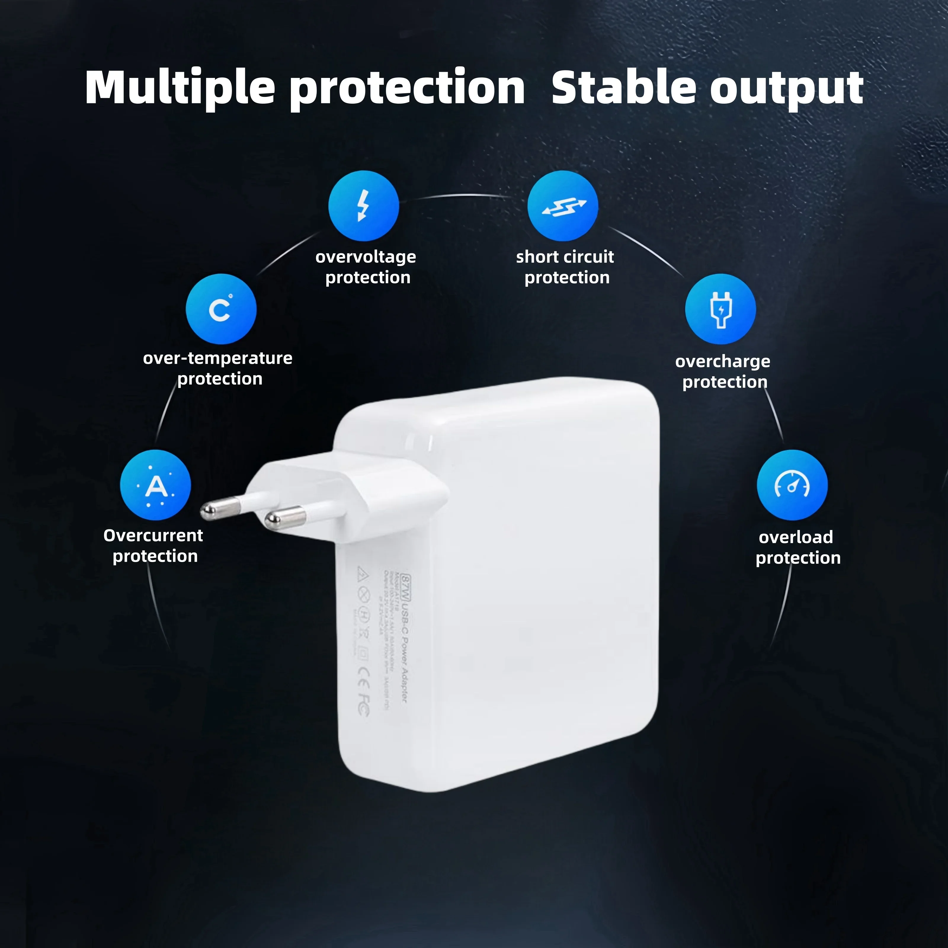 شاحن USB-C سريع 87 وات لجهاز MacBook Pro A1707 A1990 A1719، PD3.0 QC4.0 PPS محول الشحن، CE، FCC | شحن آمن وسريع #6