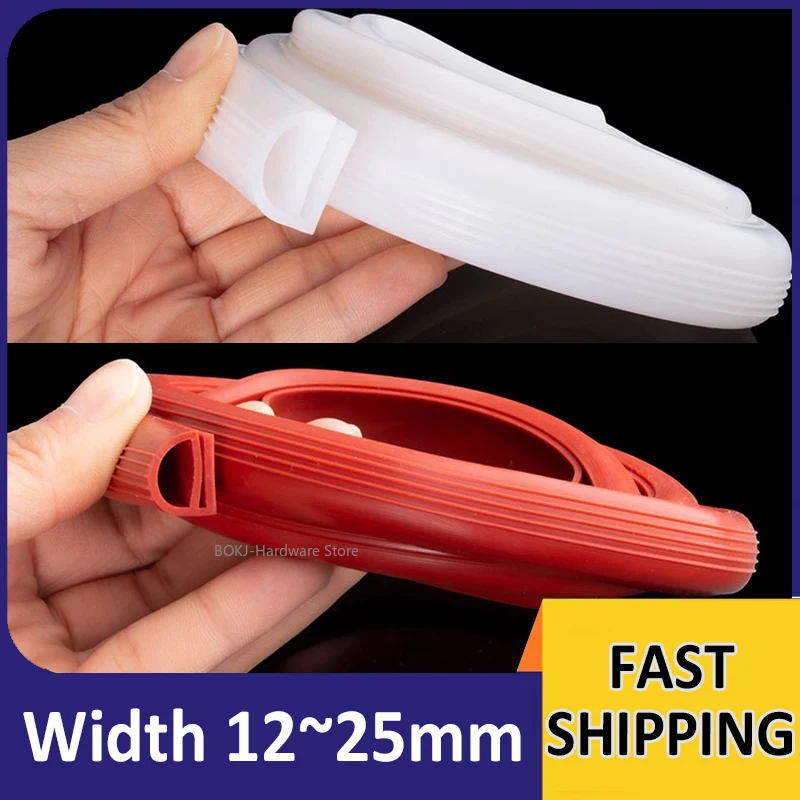 

Силиконовая электронная лента для духовки, холодного хранения, дверца, устойчивая к высоким температурам, уплотнительная амортизирующая лента, ширина 12 мм ~ 25 мм