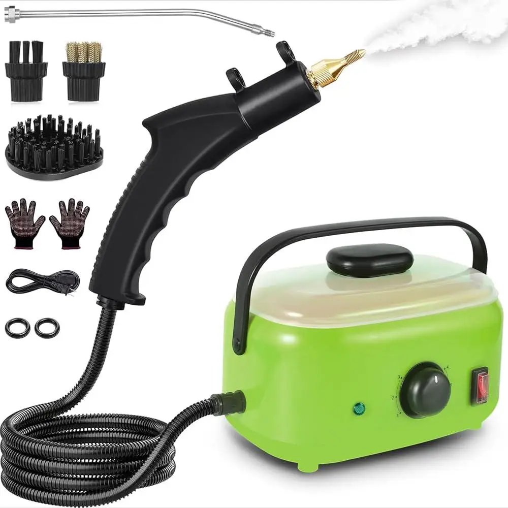 Handheld Steam Cleaner 2500W High Pressure Multi Surface Portable Steamer with Steam Hose and Brush Heads Deep Cleaning