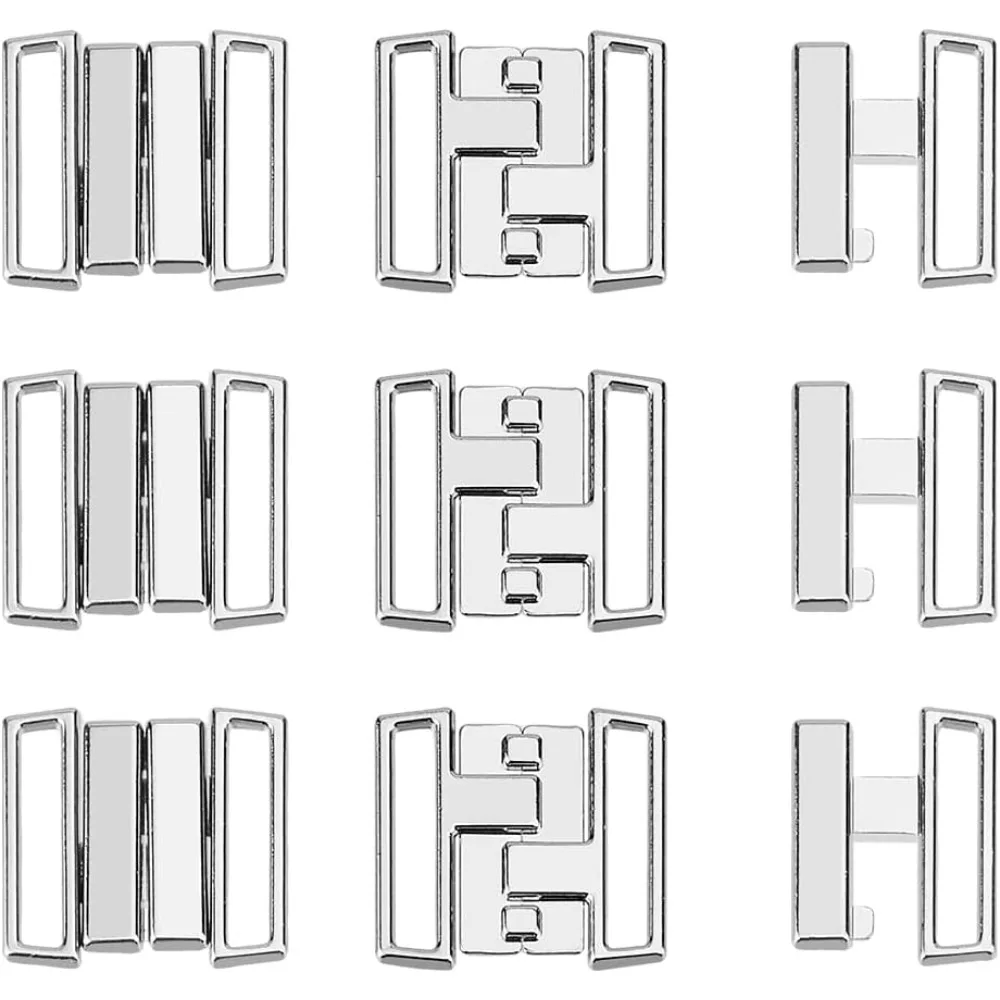 

12 Sets Alloy Bikini Clips Bra Clasp Bra Clasp Replacement Part 1.8x1.8cm Metal Lingerie Front Closure Bra Buckle Bra Safe Lock