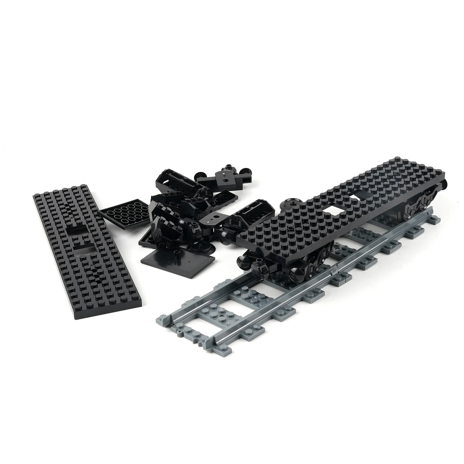 MOC City Train Carriage Building Blocks Set DIY Christmas Toy with Base Wheels Creative Bricks Assembled Gift for Kids