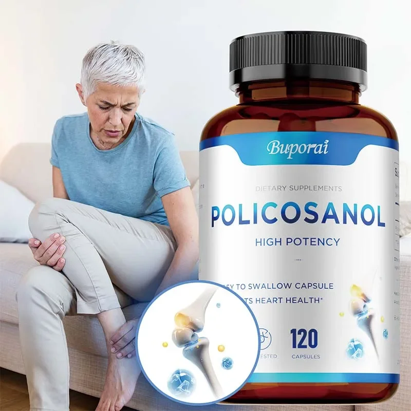 

Policosanol Capsules - Relieve Leg Pain, Antioxidant, Maintain Healthy Cholesterol Levels, Blood Circulation - 120pcs