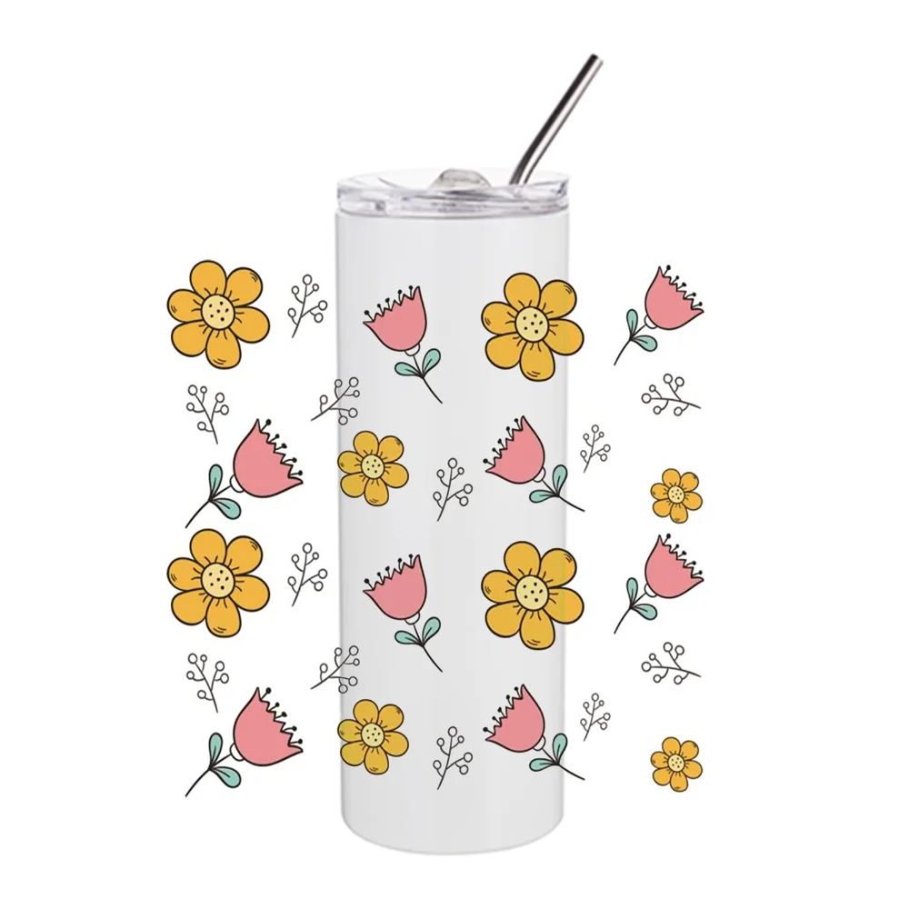 miniso diy adesivo decalque lavavel caneca 3d projeto de insetos de flor uv dtf envoltorio do copo para 20oz tumblers transferencias adesivos 01