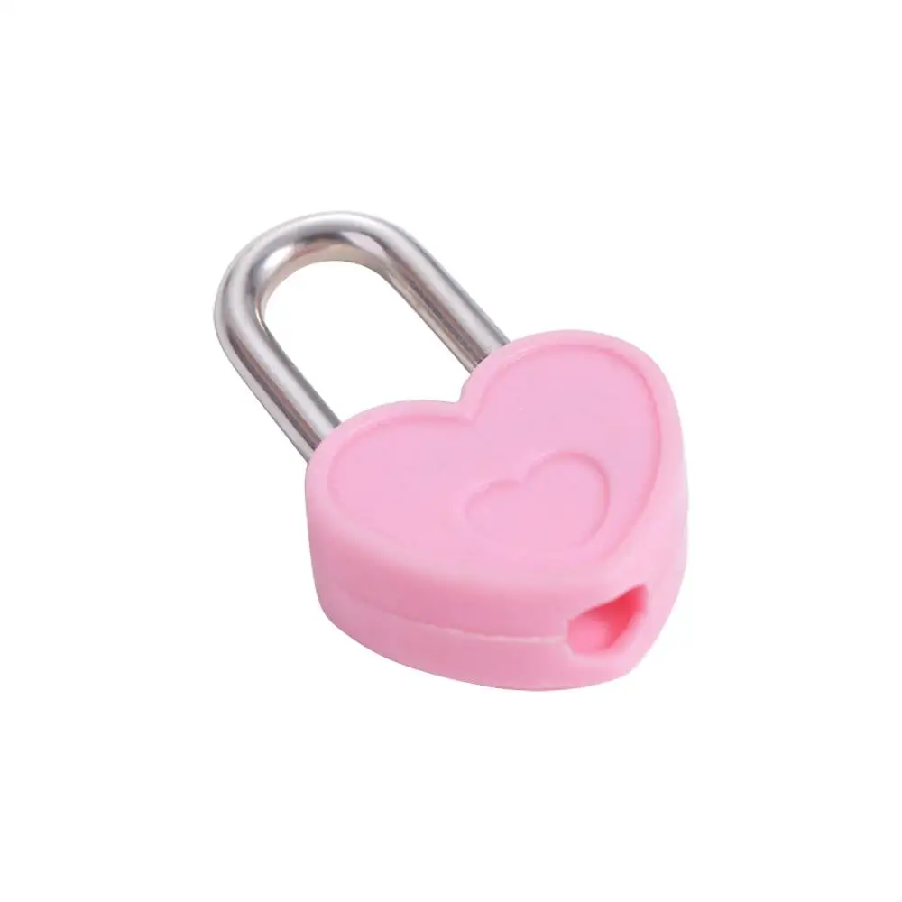 10pcs Vintage Plastic Mini Padlock with 2 Keys Romantic Heart Shape Padlock Cute Antique Style Diary Padlocks Travel