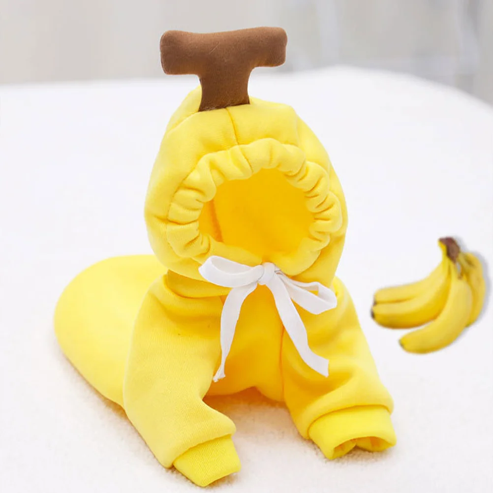 

Banana Hoodie For Dogs Winter Warm Puppy Clothing Creative Fruit Design Dog Sweatshirt Autumn Outdoor Pet Apparel
