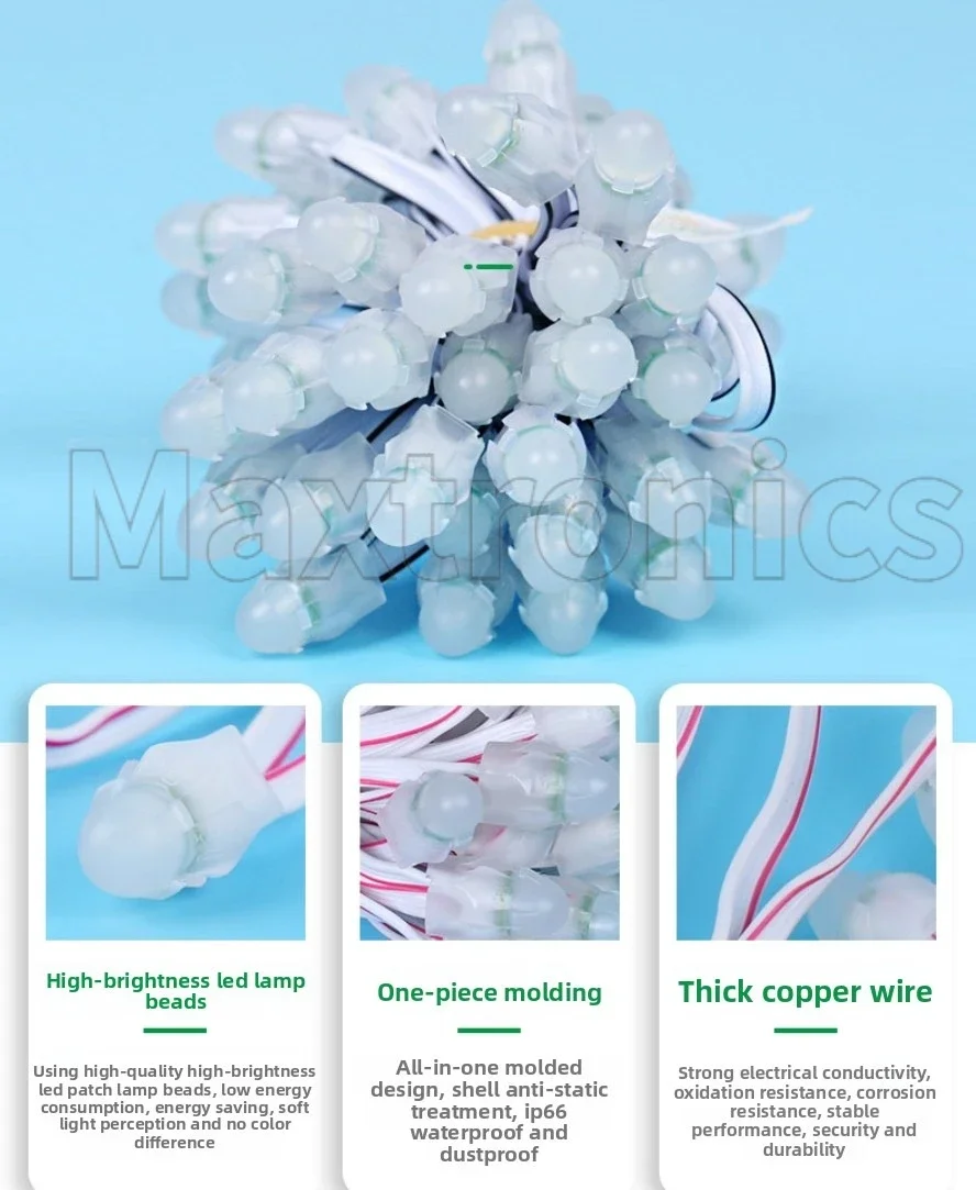 DC12V 100 stks Outdoor Logo Billboard F9mm Enkele Kleur LED Moduels Verlichting voor Reclame Sfeer Waterdichte Led Punt Lamp