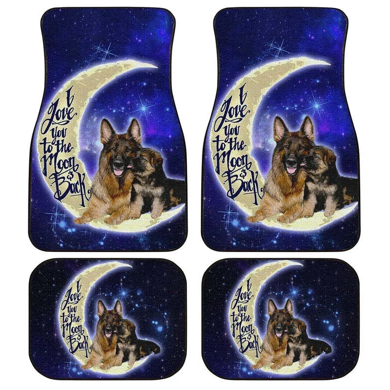 My Friend German Shepherd Car Floor Mats Custom I Love You To The Moon And Back Galaxy Car Accessories Gifts Idea 4PCs Pack