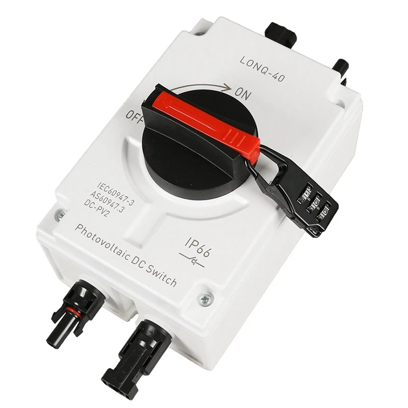 1Set PV Solar Photovoltaik Trennschalter, LONQ-40 DC Isolator Solar Schalter DC1000V 4P