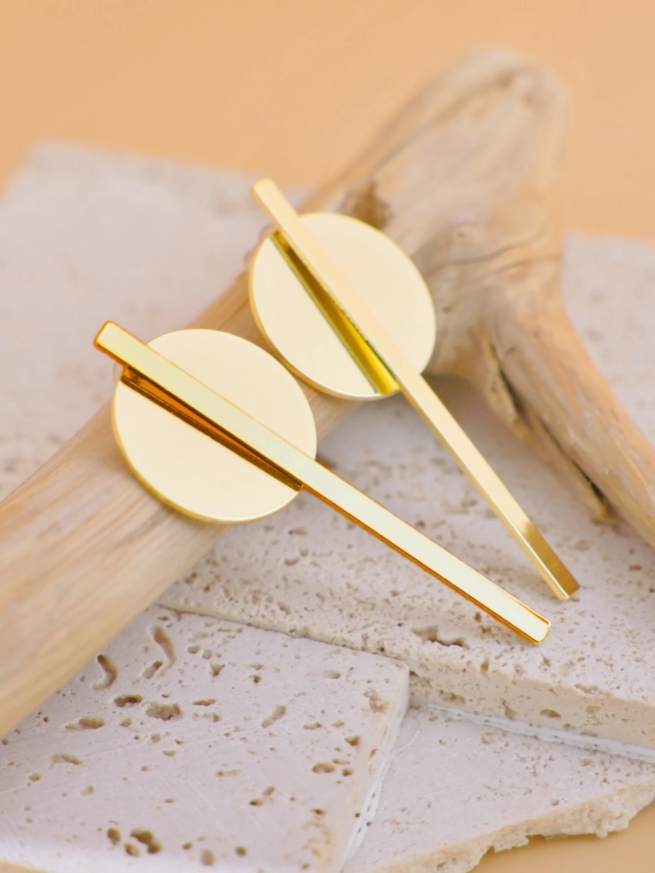 2-piece set of personalized European and American round strips, paired with earrings for women, versatile earrings