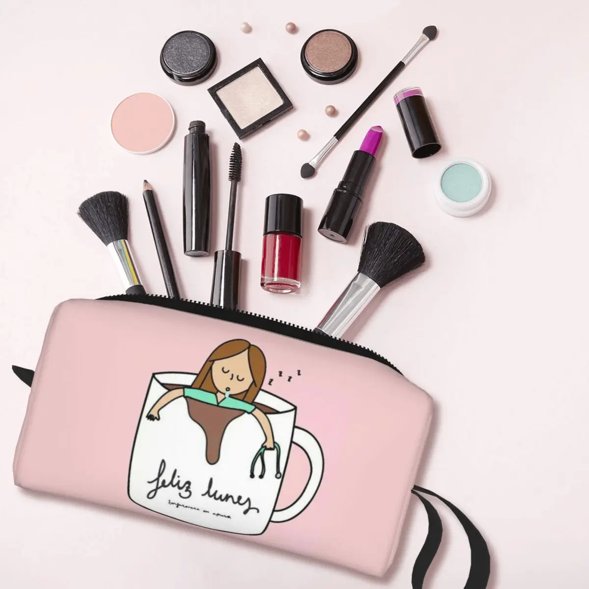 Neceser de viaje con cremallera para mujer, bolsa de maquillaje médico, organizador de artículos de aseo personal