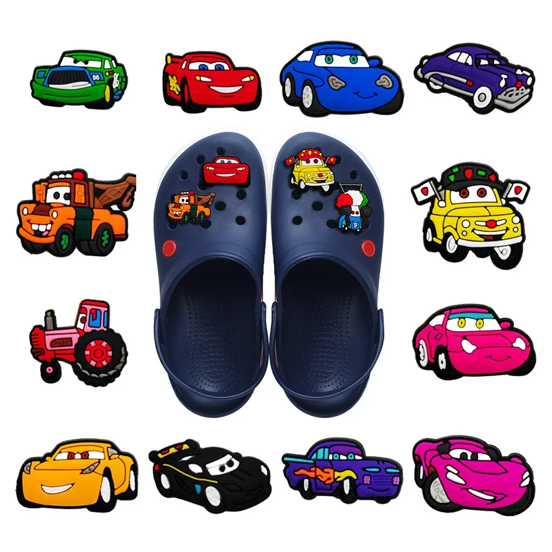 MINISO Hot Sell 1PCS Cartoon Car Amulet Charm PVC Garden Shoe Buckle Decoration Suitable for Alligator Men Women Childre Gift