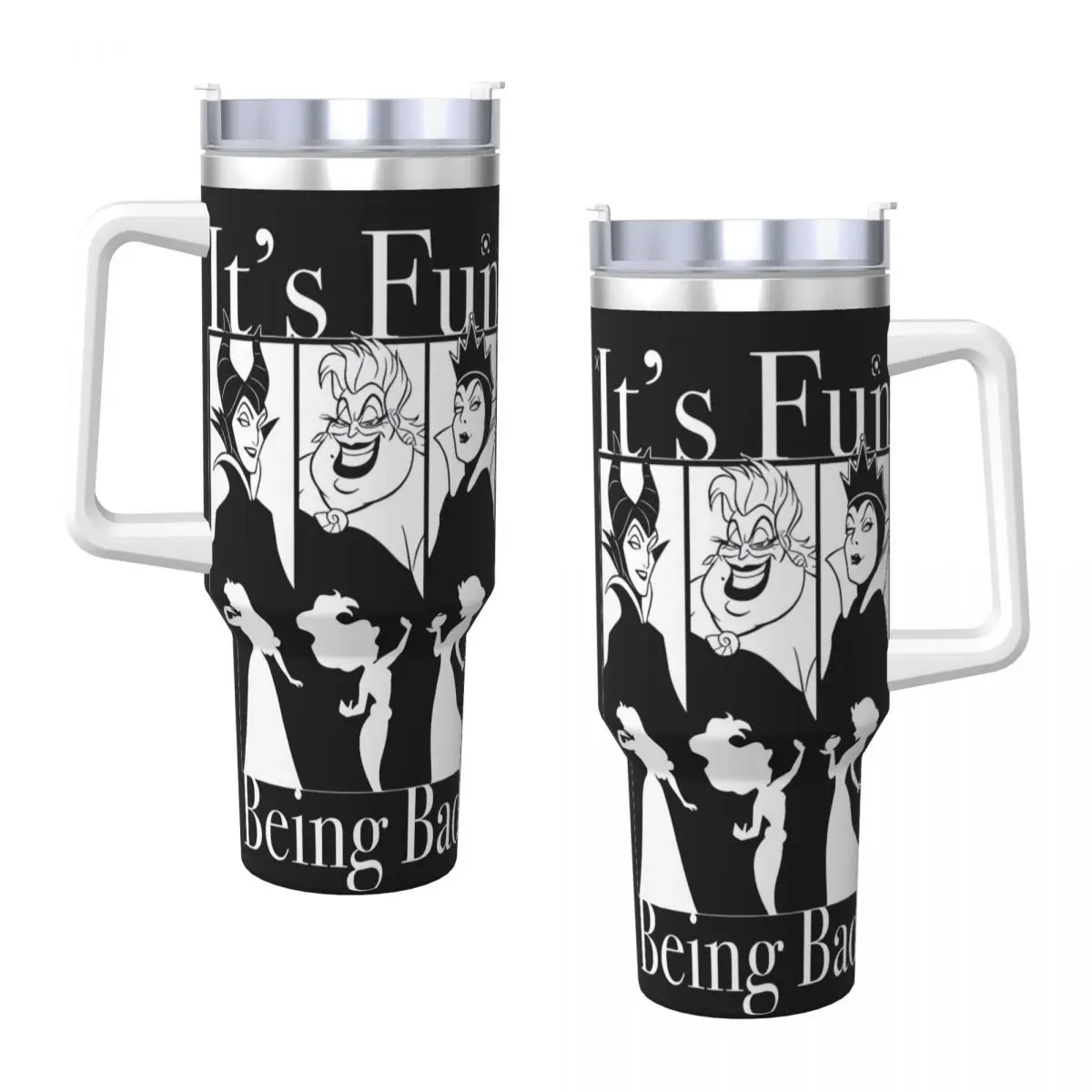 Villains Being Bad Stainless Steel Tumbler Travelist Thermal Mug With Straws and Lid Large Mugs Cup Cold Drink Water Bottle