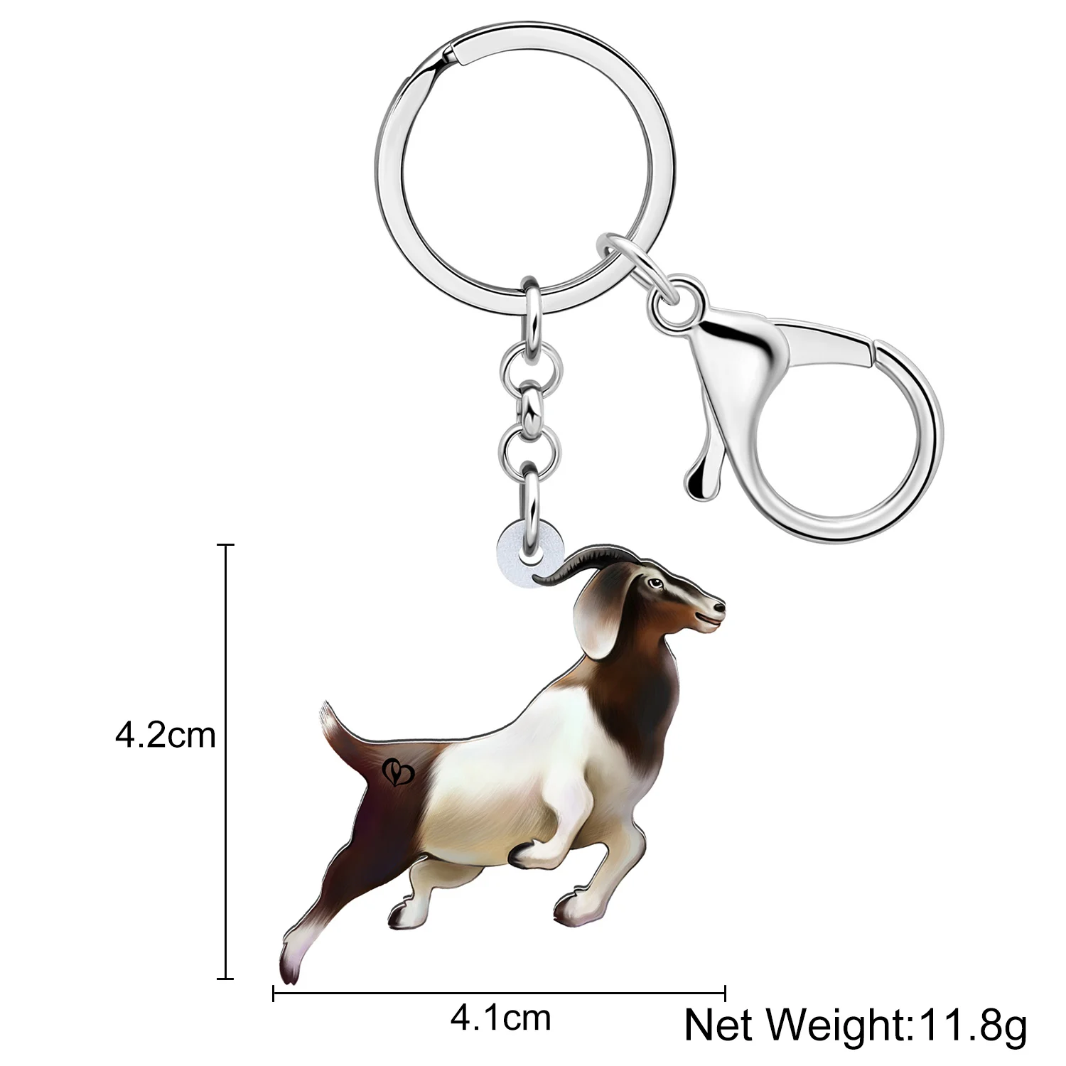 Bonsny Acrylic Jumping Goats Keychain Key Ring Cute Animals Key Chains For Women Friends Gifts Car Bag Charms Fashion Jewelry