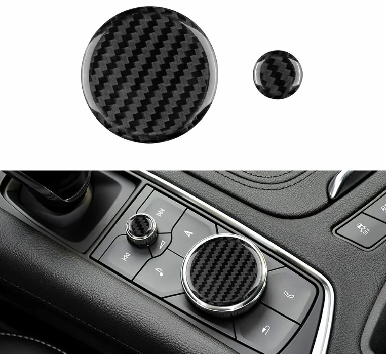 

Car Gear Shift Knob & Multimedia Control Button Overlay Real Hard Carbon Fiber Sticker for Cadillac CT5 Accessory
