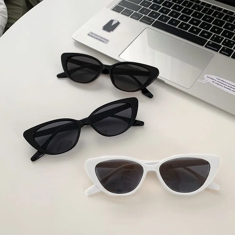 Koreanische Ins Nische High-end Sense Vintage Vielseitige Katzenauge Rosa Sonnenbrille frauen Sonnenschutz Gesicht Kleine Rahmen Sonnenbrille – Detail 2