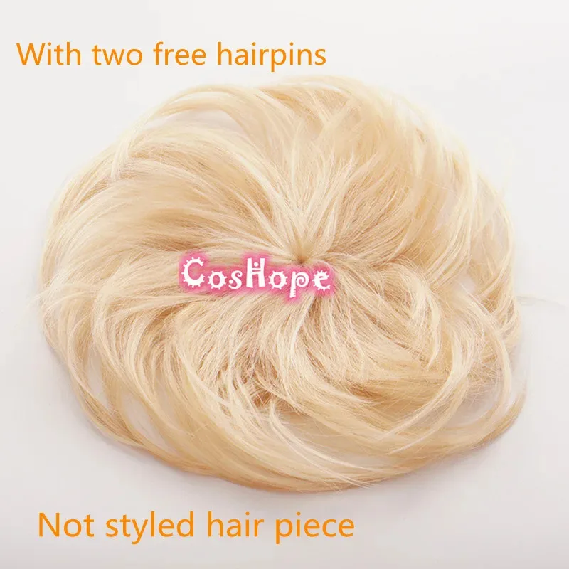 Yoimiya 45 سنتيمتر شعر مستعار أصفر أنيمي تأثيري مقاومة للحرارة بيروكات صناعية الشعر هالوين #3