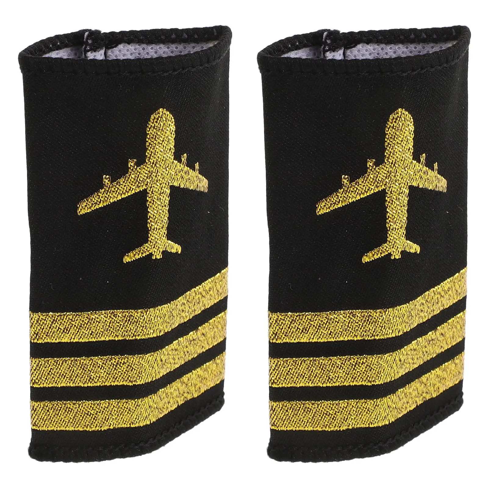 2pcs ชุดบาร์นักบินสายการบิน Epaulets ไหล่บอร์ด Sliders คอสเพลย์ Epaulette Sliders Flight Attendant ชุด Badge