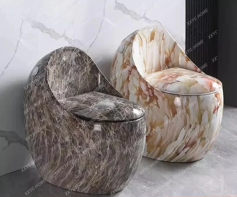 

High-end small apartment toilet pumping siphon type toilet household colored chicken egg type, personalized creativity