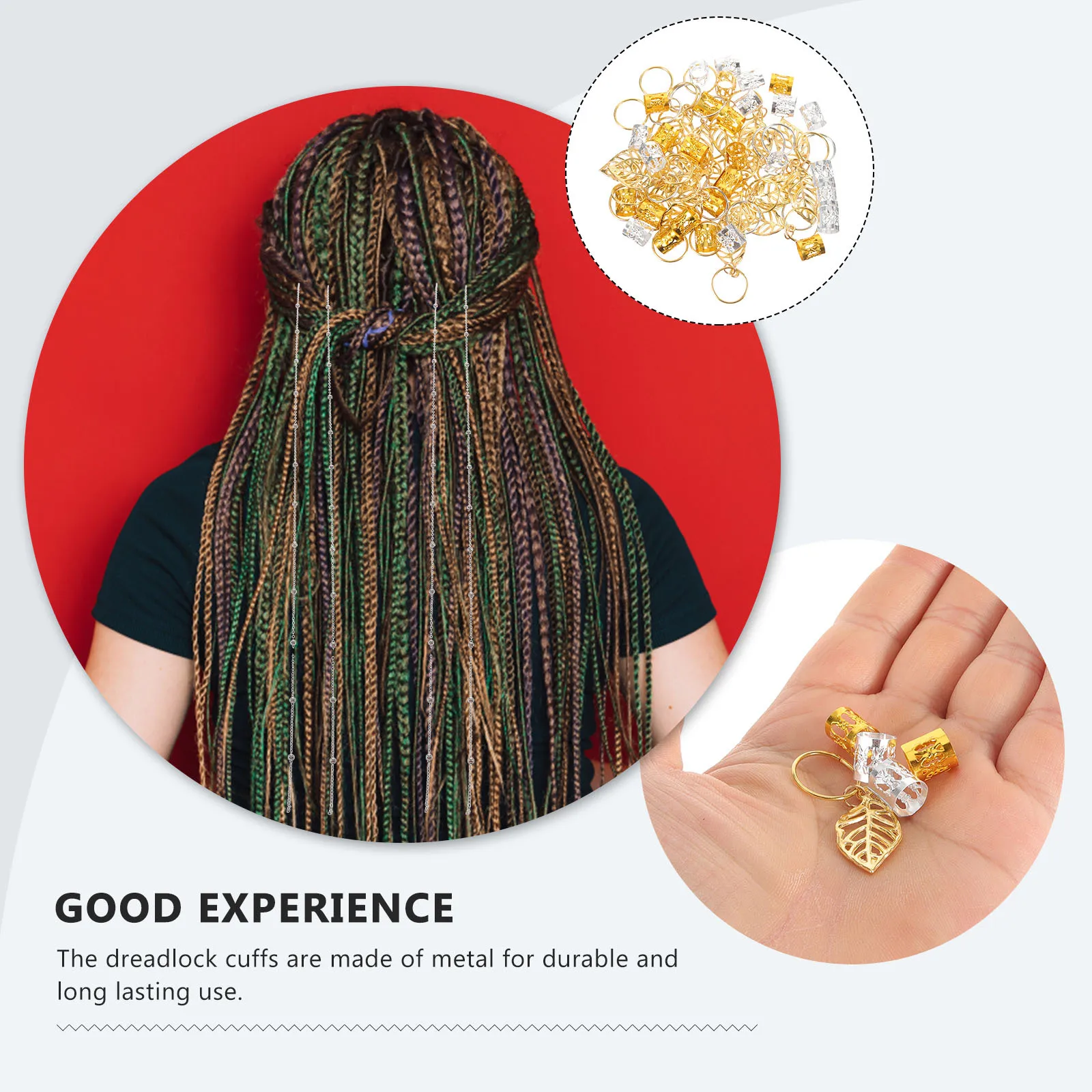 

100Pcs Durable Metal Hair Cuffs Chic Outlook Dreadlock Rings for Attractive Hair Accessories Dreadlock Rings Dreadlocks Cuffs