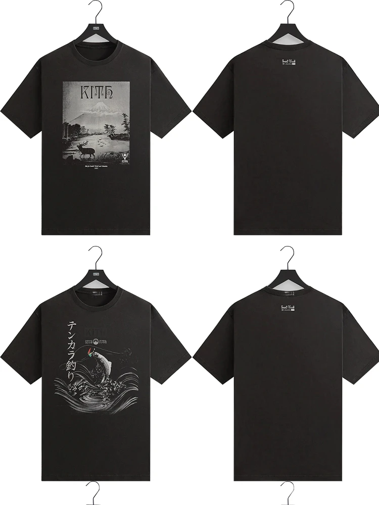 kith-landscape-2025-new-collection-men's-t-shirt-standard-fit-youth-fashion-short-sleeve-round-neck-breathable-casual-wear