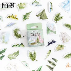 45 Pcs Green Plants Mountain Stickers Decoration Kawaii Nature Stickers Self-adhesive Scrapbooking Stickers For Laptop Planners