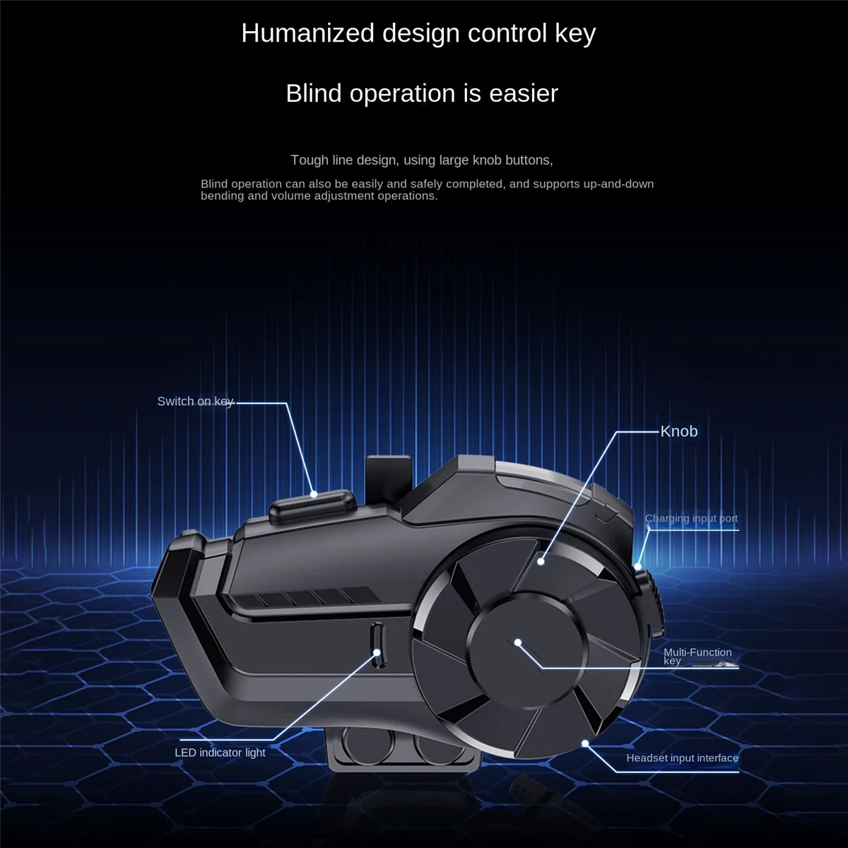 Motocicleta capacete auricular bluetooth, redução de ruído impermeável