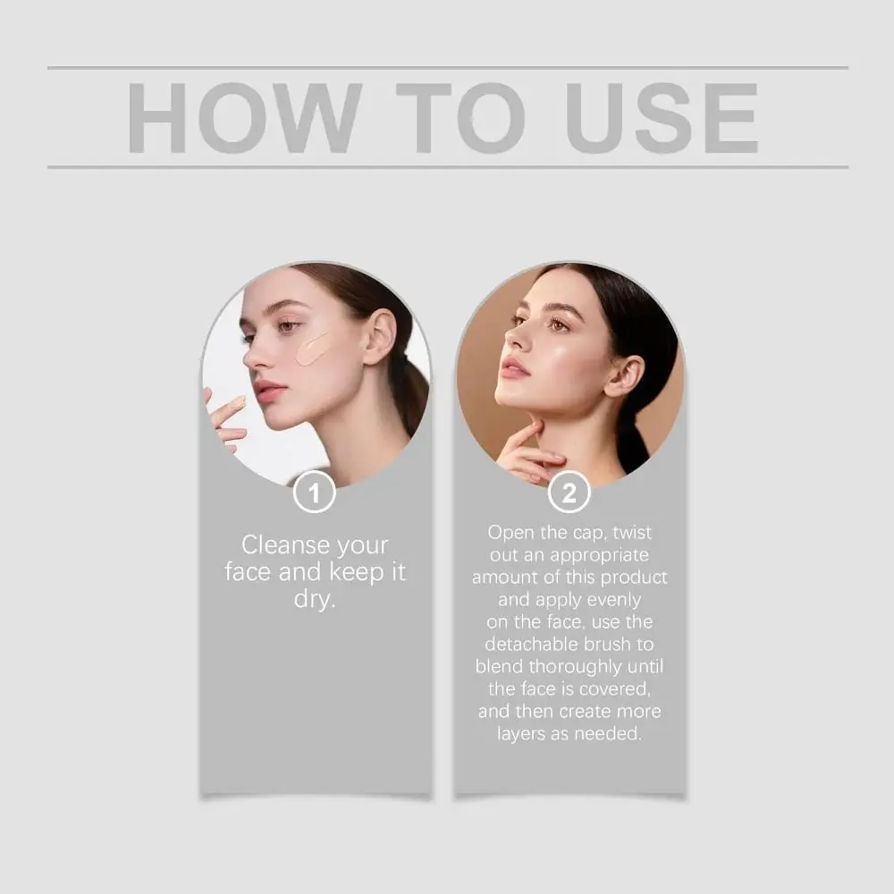 Lekki krem w sztyfcie zmieniający kolor, długotrwały, wodoodporny, krem w sztyfcie zmieniający kolor, pełne krycie, kontrola sebum, krem w sztyfcie do twarzy.