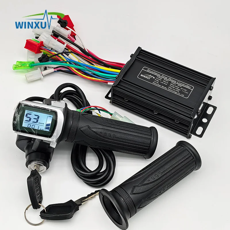 

36V 48V 350W 18A E-Scooter Brushless Motor Sine Wave Controller LCD Speed Display Throttle for Electric Bicycle Scooter Tricycle