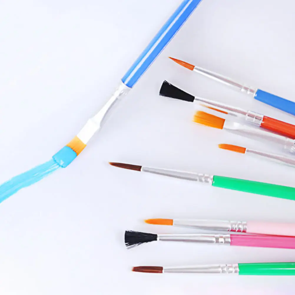 

15Pcs Sponge Paint Brushes Painting Set with Plastic Handle Metal Ferrule Premium Bristles for Watercolor Oil DIY Art Class