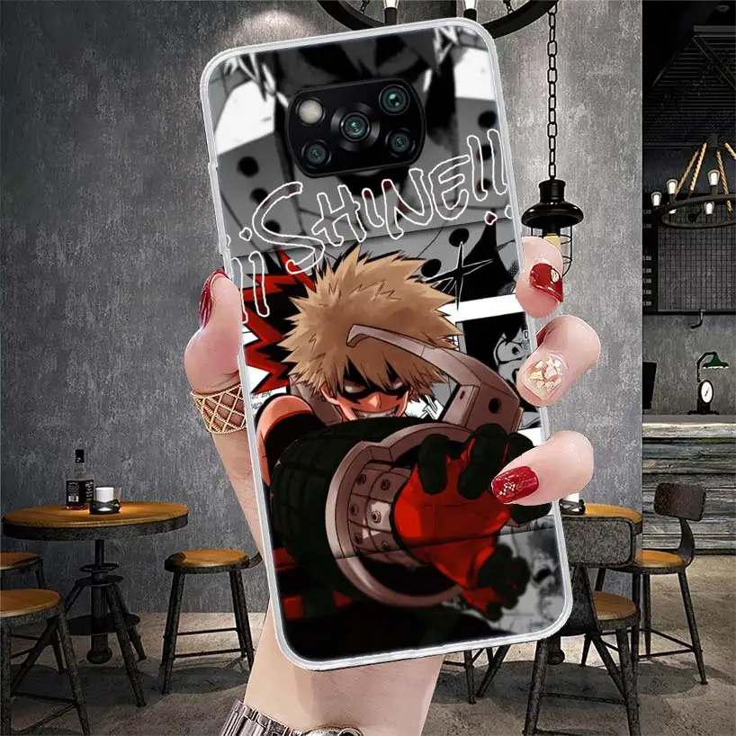 My Hero MHA Bakugou Katsuki Phone Case For Xiaomi Poco X6 X5 X4 X3 Nfc F6 F5 Pro F4 F3 M5S M5 M4 M3 M2 F2 F1 Cover Coque Shell X