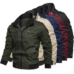 Bomber Jacket Men Fashion Casual Windbreaker Jacket Coat Men 2024 Spring Autumn New Hot Outwear Stand Slim Military Jacket Mens
