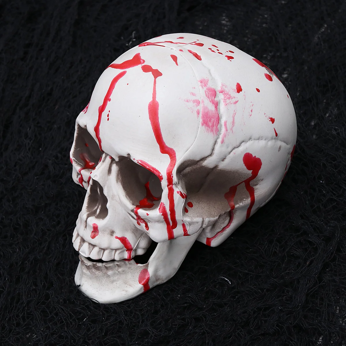

Halloween Skull Decor Horror Resin Head Ornament Realistic Craftsmanship Mantel Display Halloween Decor Skull Head Ornament