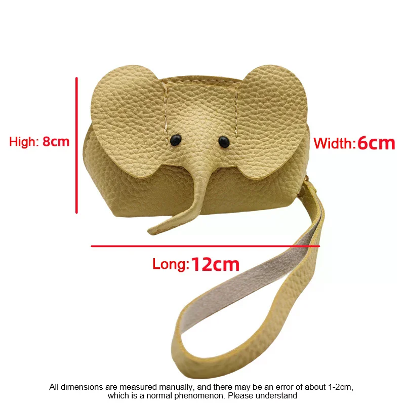 1 шт., креативная сумка для денег из искусственной кожи со слоном, женский кошелек для монет с кольцом для ключей, многофункциональные сумки для хранения на молнии, чехол для ключей
