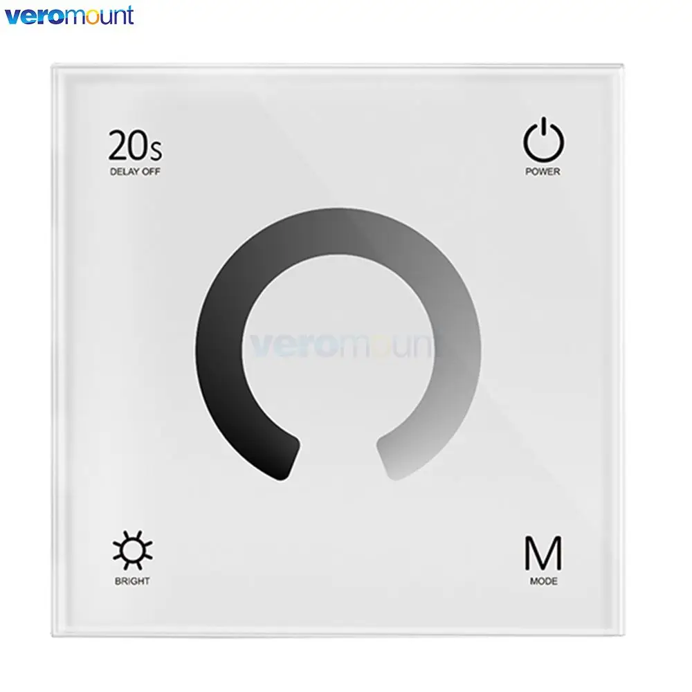 Skydance T1 T2 T3 T4 Wall Mount Touch Panel LED Controller 2.4G Wireless Remote for 12V 24V DC Single Color/CCT/RGB/RGBW Strip