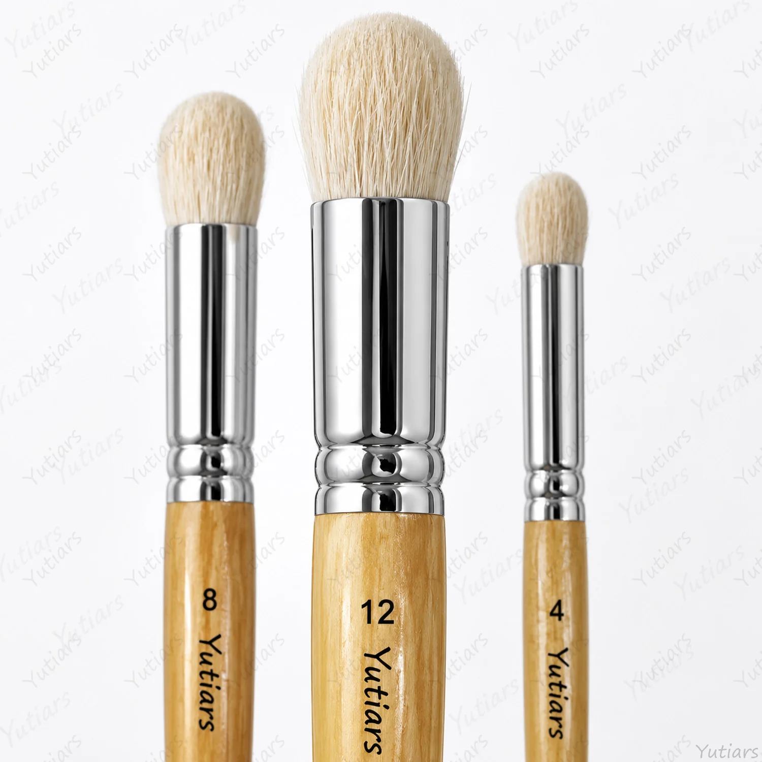 3PCS Wool Paint Brush Set Soft Bristles Wooden Handle for Model Painting Weathering Blending Dry Brushing Miniature Art Tools