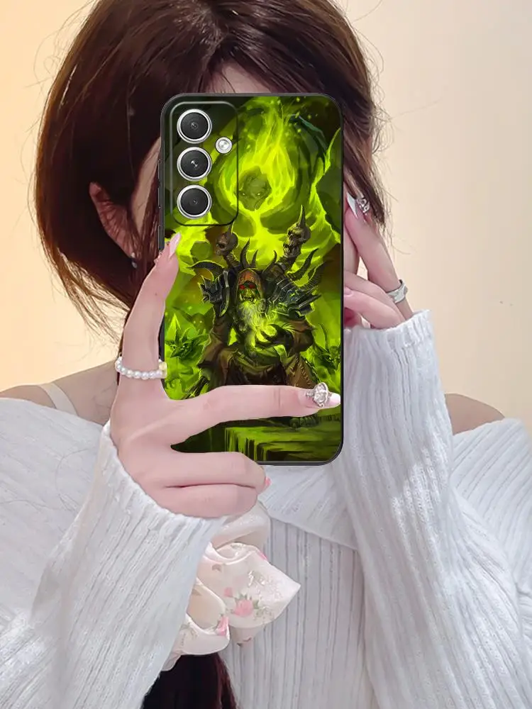 WOW jeu mode coque de téléphone pour Samsung Galaxy S25 S24 S23 S22 S21 S20 S10 S9 Plus FE Ultra Lite couverture noire de luxe