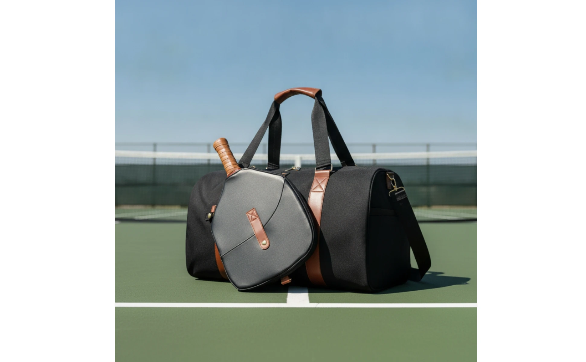 Pickleball Bag with Paddle Cover Spacious Pickleball Duffel Bag Detachable Adjustable for Tennis Players
