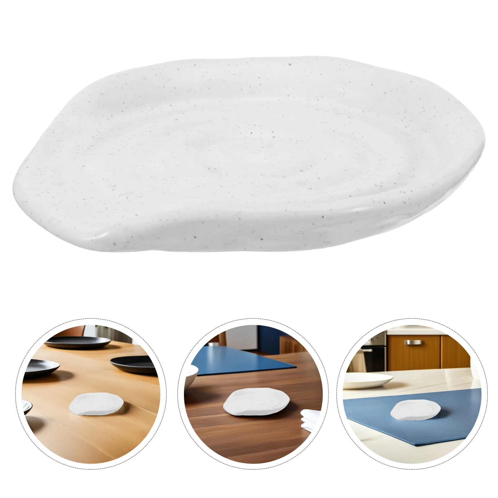 

Porcelain Spoon Rest for Countertop - Mini Ceramic Ladle Holder White Finish Cooking Spoon Rest for Kitchen Table Decor Coffee