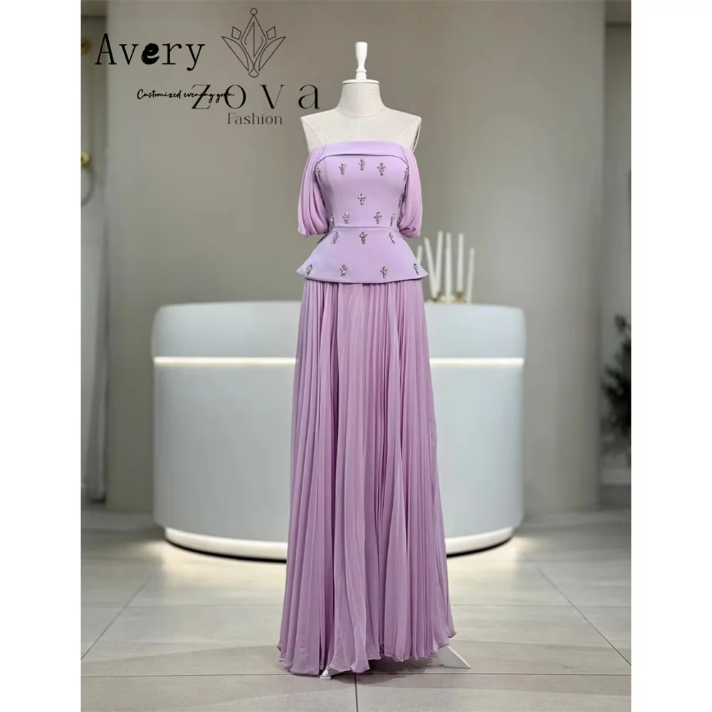 

Avery Customized Purple Rhinestone Fishtail Sleeveless Evening Dresses for Woman Party Wedding Women's Ball Gown Long Prom Dress