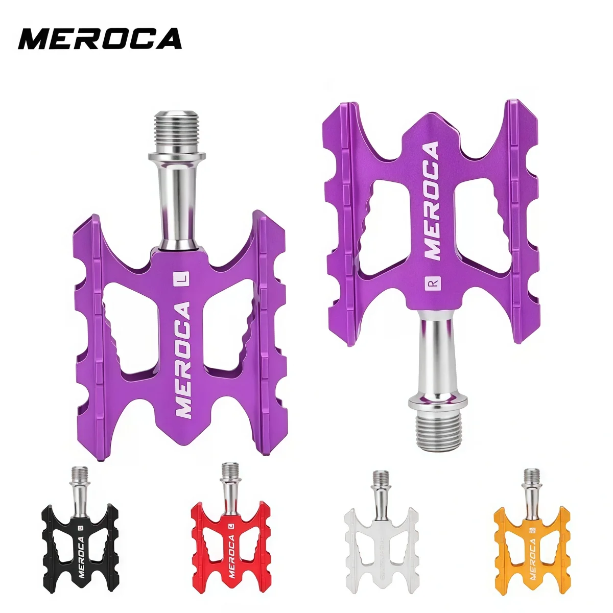 Алюминиевые складные велосипедные педали MEROCA CNC – подшипник DU, хромомолибденовый шпиндель 9/16″ для горных/городских велосипедов (черный/красный/серебристый/золотой/фиолетовый)