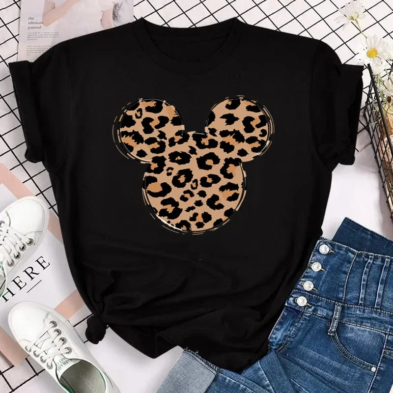 T-shirts for Women Fashion Heart Minnie Print T Shirt Streetwear Clothes Kawaii Mickey Mouse T Shirt Female Tops Y2k