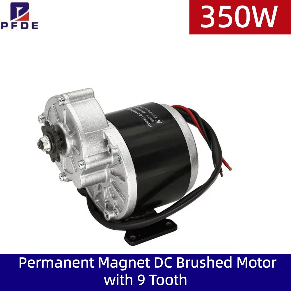 350W Permanent Magnet DC Brushed Motor with 9 Tooth Sprocket for E Scooter Electric Wheelchairs DC24V 36V MY1016Z2
