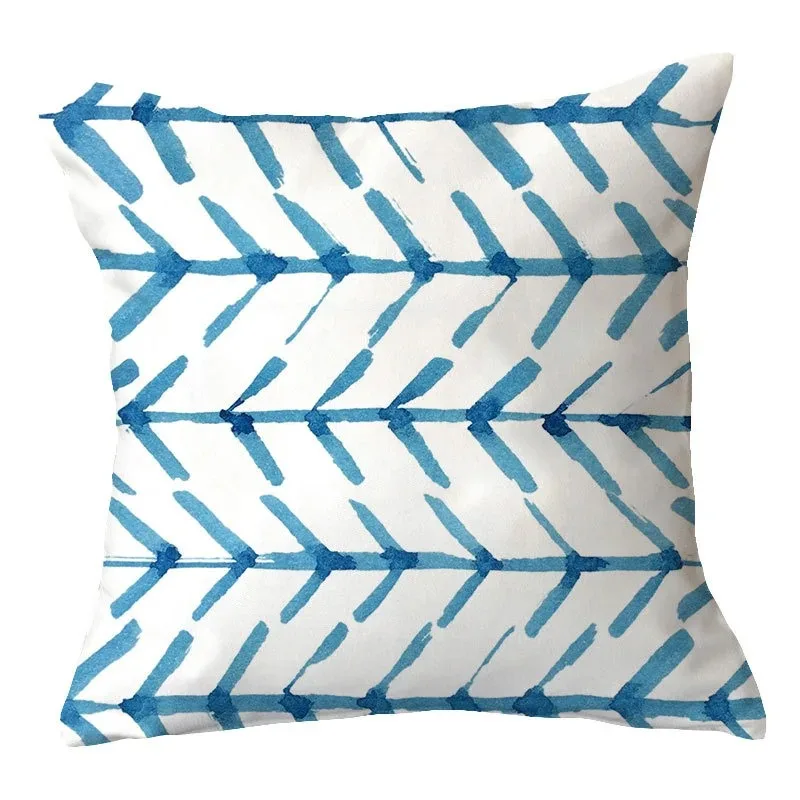 Luxury Blue Pattern Pillowcase Interior Decoration Office Living Room Home Pillowcase