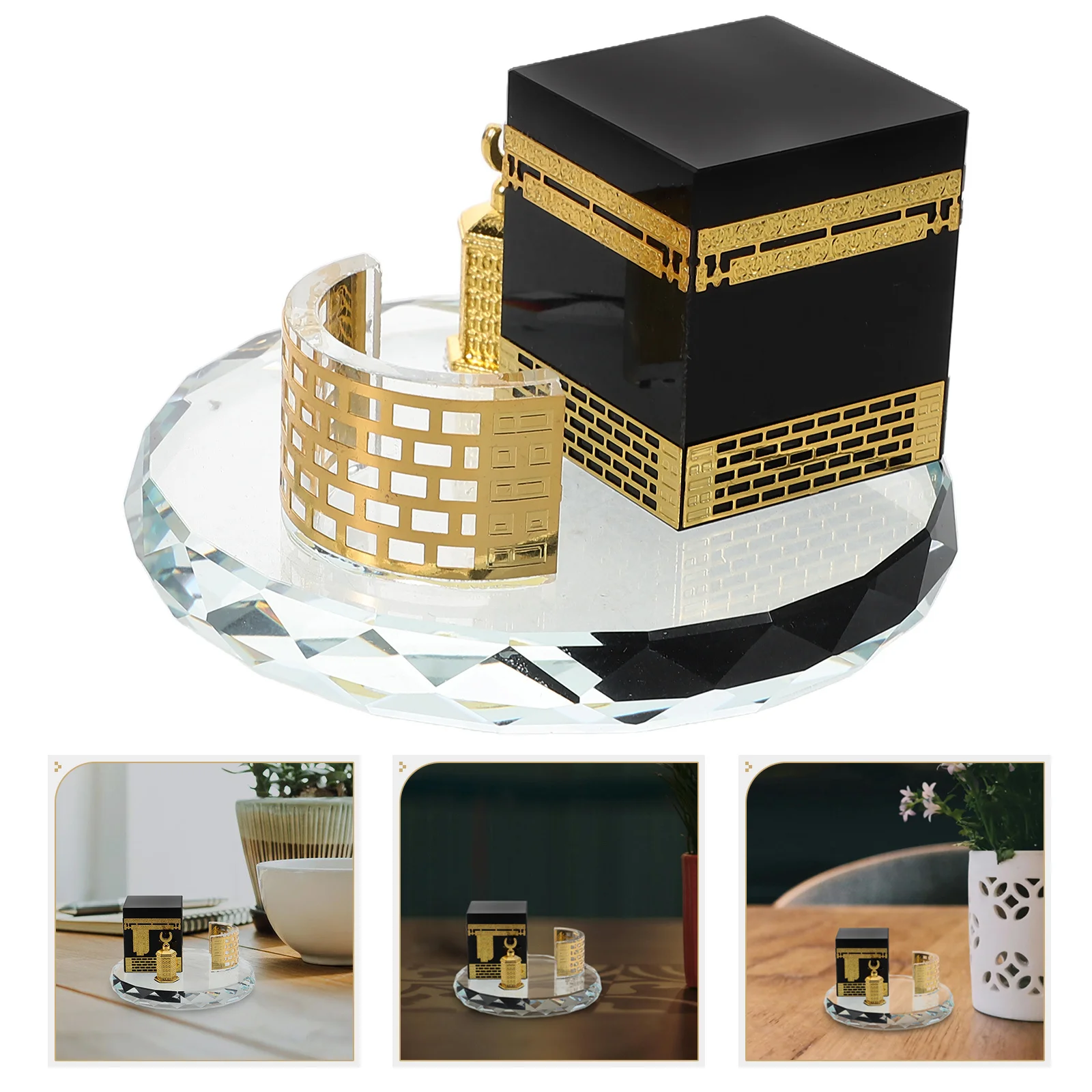 

Exquisite Crystal Decoration Miniature Islamic Art for Home Desk Vehicle Saudi Arabia Style Decor Crystal