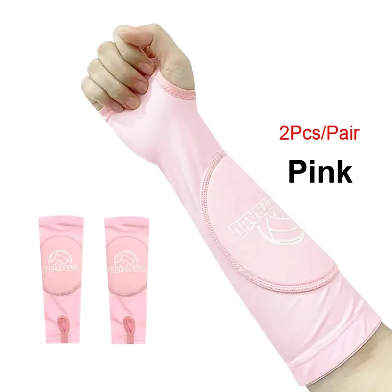 Kids/Adults Volleyball Arm Sleeves Passing Hitting Forearm Sleeves with Protection Pads and Thumb Hole Padded Volleyball Sleeves - Image 9