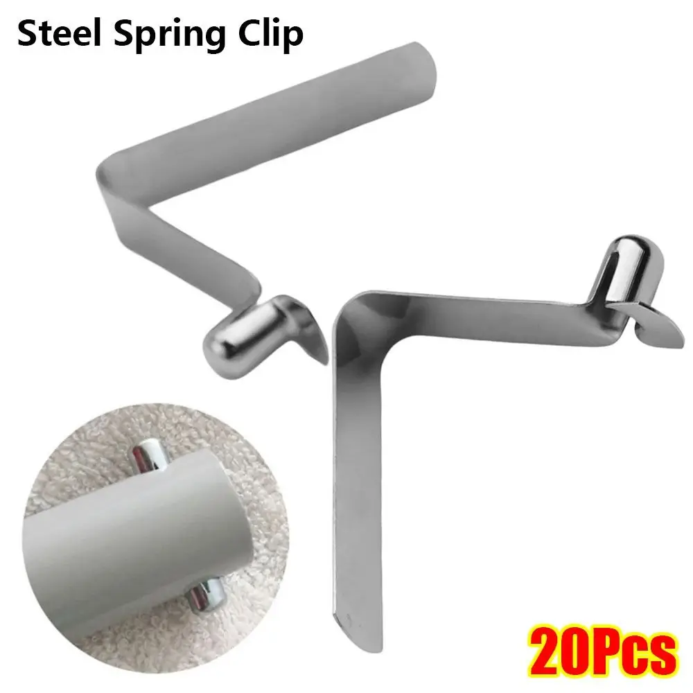 20Pcs 5mm Steel Spring Clip Nickel Plated Single Pin V-Shaped Spring Clip Silver Manganese Steel Snap Locking Clip