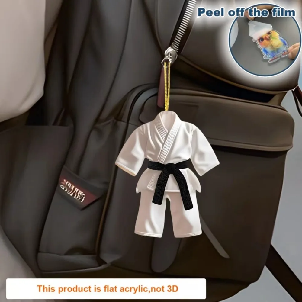 

5pcs New Taekwondo Clothes Pendant Keychain 2D Flat Acrylic Ornament Charm Sports Themed Hanging Decoration Festive Party