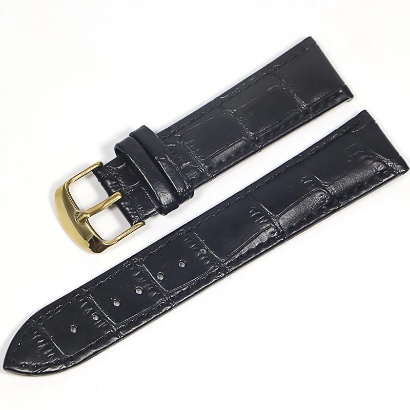 Calfskin Leather Watch Strap 18mm 20mm 22mm 24mm Watchband For Women Men Watch Accessories Solid Buckle Black Brown