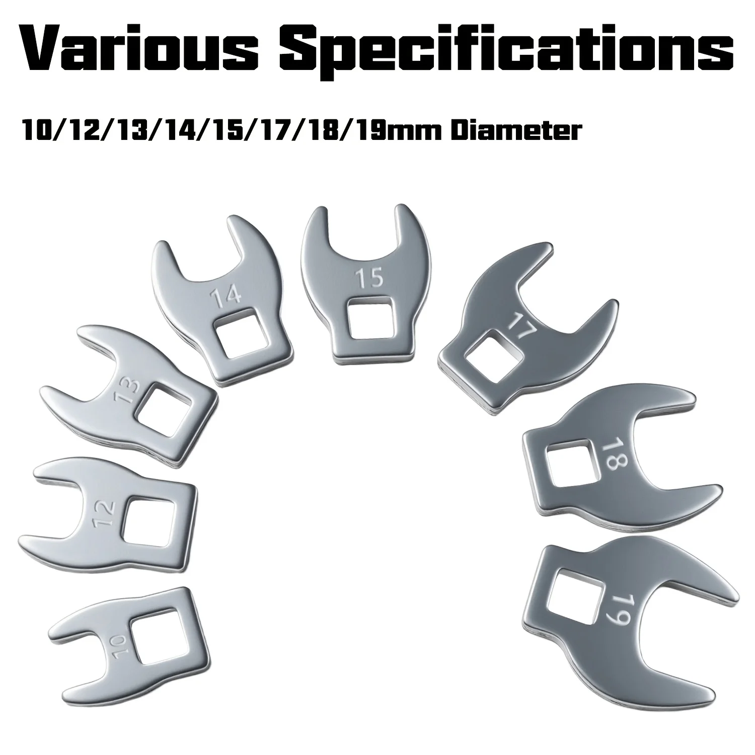 8-teiliger 3/8-Zoll-Antrieb Krähenfußschlüssel-Set 10 bis 19 mm metrischer Maulschlüssel Metrisches Hardware-Werkzeug – Detail 10